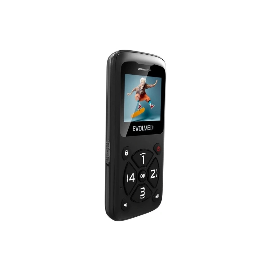 Evolveo - EasyPhone ID, telefono cellulare per anziani, nero