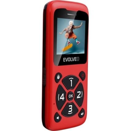 Evolveo - EasyPhone ID telefono per anziani rosso
