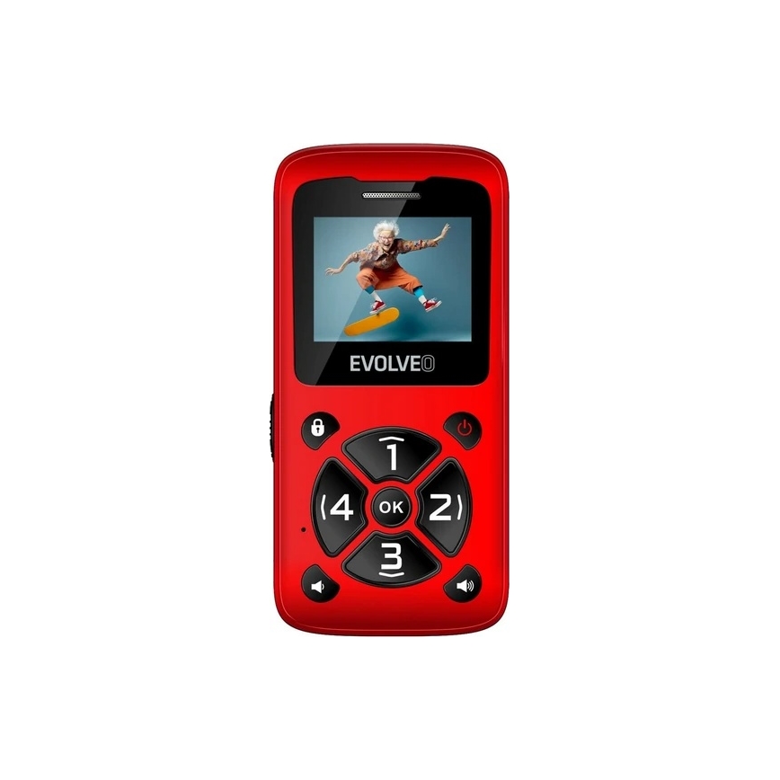Evolveo - EasyPhone ID téléphone mobile pour seniors rouge
