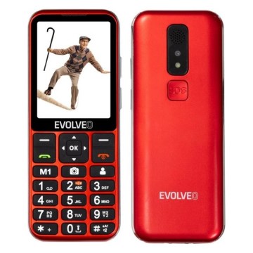 Evolveo - EasyPhone LT, telefono cellulare 4G per anziani rosso