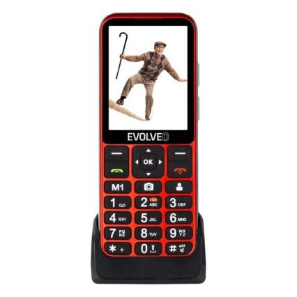 Evolveo - EasyPhone LT, telefono cellulare 4G per anziani rosso