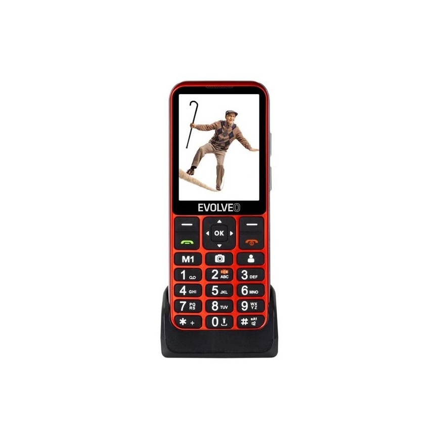 Evolveo - EasyPhone LT, telefono cellulare 4G per anziani rosso