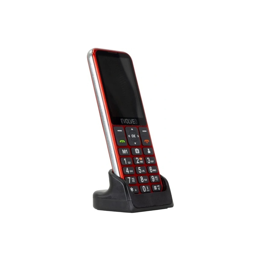 Evolveo - EasyPhone LT, telefono cellulare 4G per anziani rosso