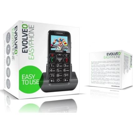 Evolveo - EasyPhone, Mobiltelefon für Senioren schwarz