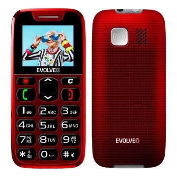 Evolveo - EasyPhone, téléphone mobile pour seniors, rouge