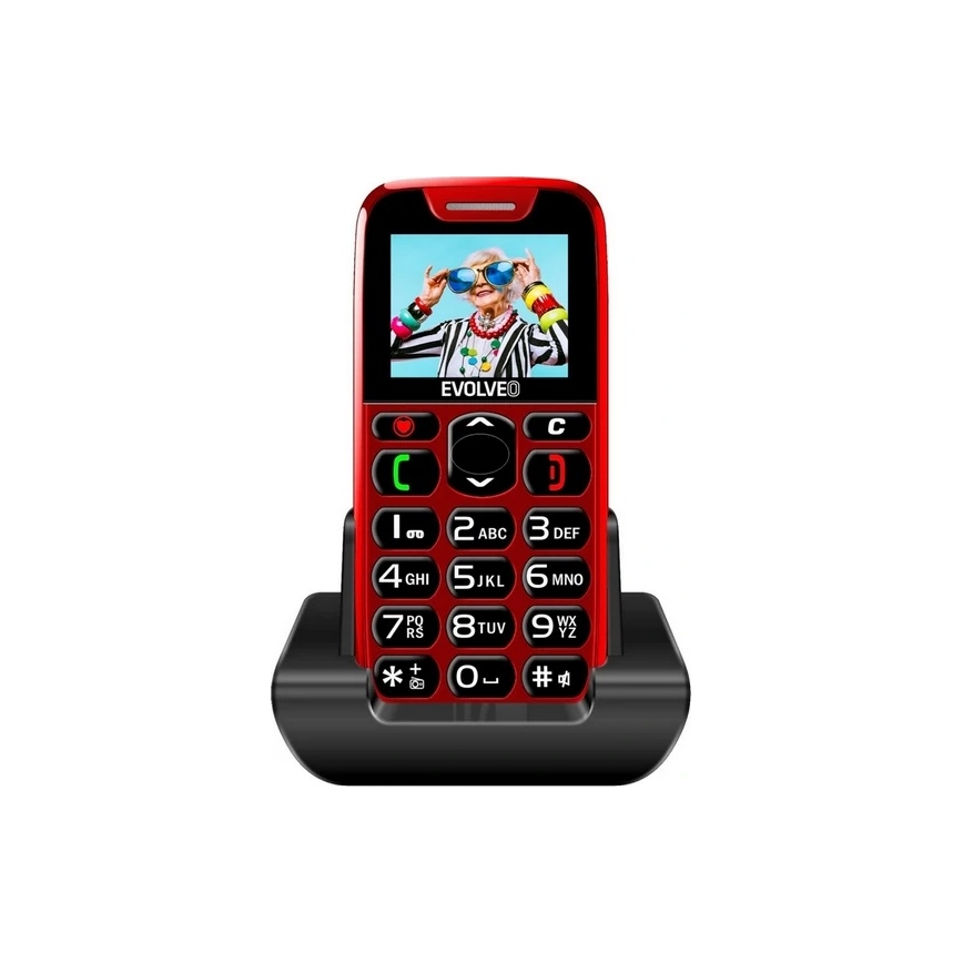 Evolveo - EasyPhone téléphone mobile pour seniors rouge
