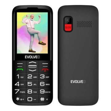 Evolveo - EasyPhone XO, téléphone portable pour seniors, noir