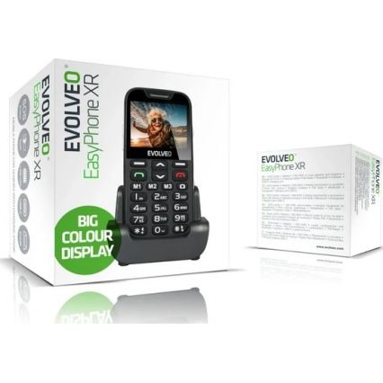 Evolveo - EasyPhone XR 4G, telefono cellulare per anziani, nero