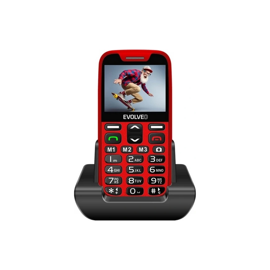 Evolveo - EasyPhone XR, telefono 4G per anziani, rosso
