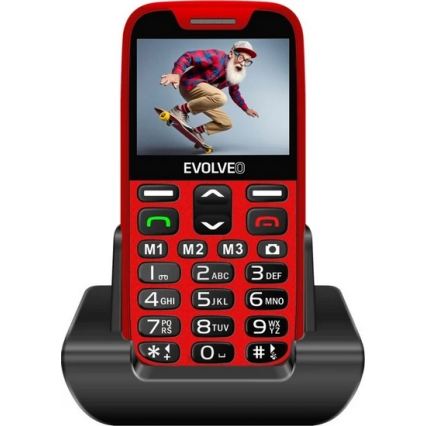 Evolveo - EasyPhone XR, téléphone mobile 4G pour seniors, rouge