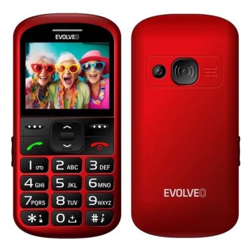 Evolveo - EasyPhone XS, cellulare per anziani, rosso