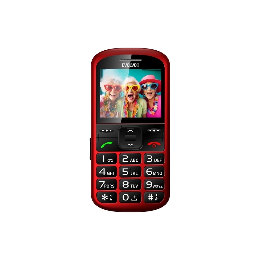 Evolveo - EasyPhone XS, cellulare per anziani, rosso