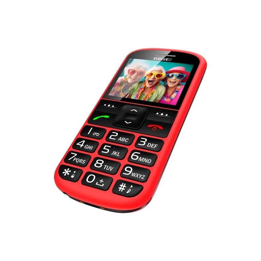Evolveo - EasyPhone XS, cellulare per anziani, rosso