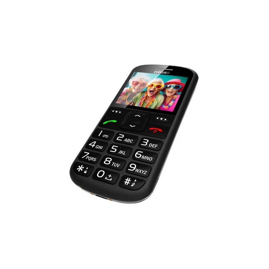 Evolveo - EasyPhone XS, Mobiltelefon für Senioren, schwarz