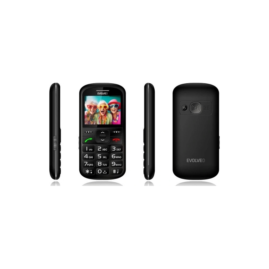 Evolveo - EasyPhone XS, Mobiltelefon für Senioren, schwarz