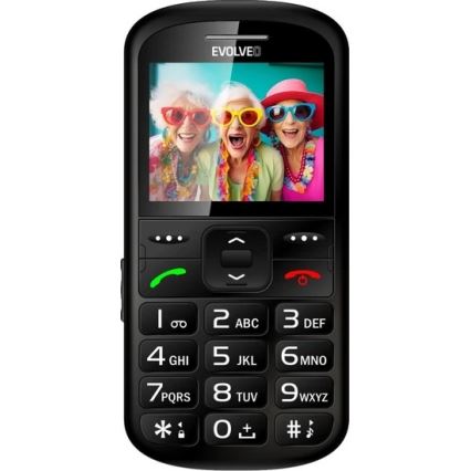 Evolveo - EasyPhone XS, telefono per anziani, nero