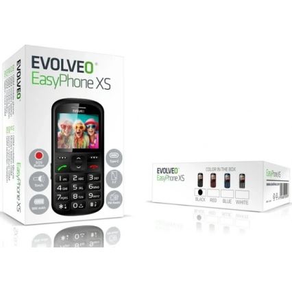 Evolveo - EasyPhone XS, telefono per anziani, nero