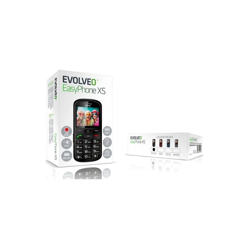 Evolveo - EasyPhone XS téléphone mobile pour seniors noir
