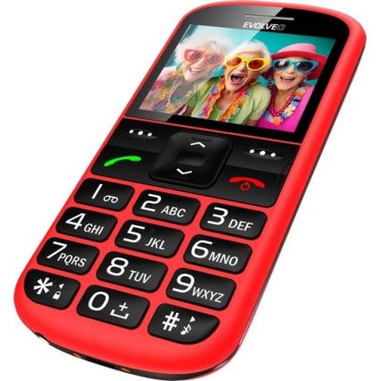 Evolveo - EasyPhone XS, téléphone portable pour seniors rouge