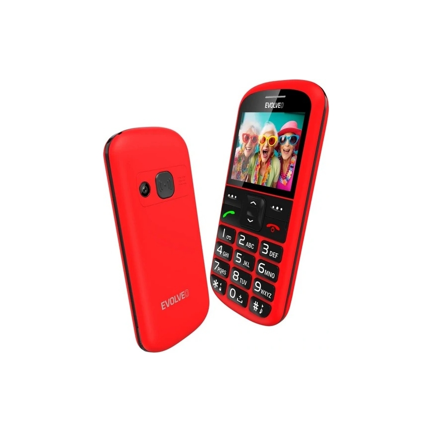 Evolveo - EasyPhone XS, téléphone portable pour seniors rouge