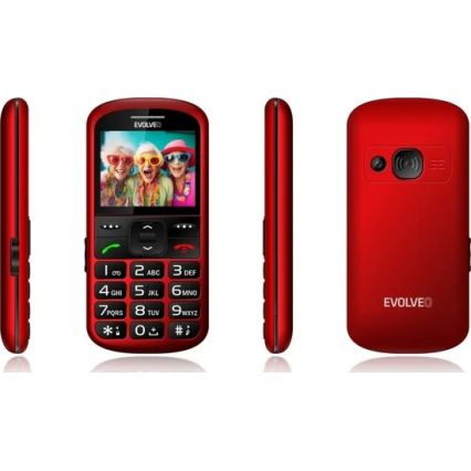 Evolveo - EasyPhone XS, téléphone portable pour seniors rouge