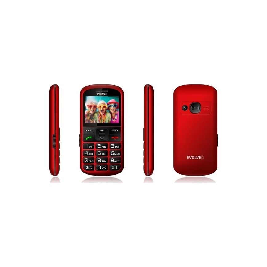 Evolveo - EasyPhone XS, téléphone portable pour seniors rouge