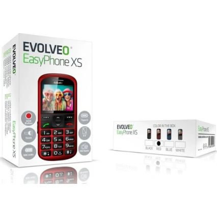 Evolveo - EasyPhone XS, téléphone portable pour seniors rouge