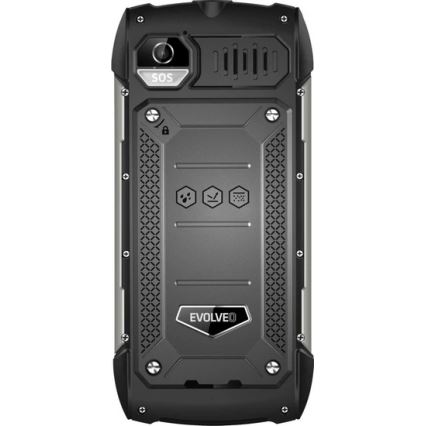 Evolveo - StrongPhone H1, telefono Dual SIM impermeabile, nero/argento