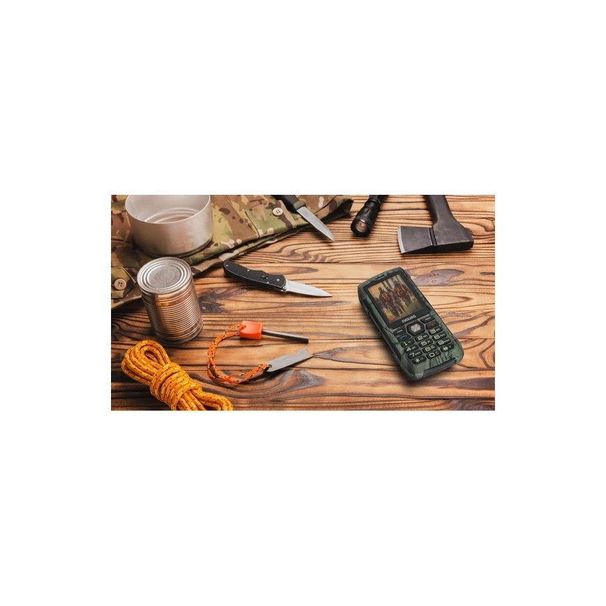 Evolveo - StrongPhone H1, téléphone étanche Double SIM, camouflage de chasse