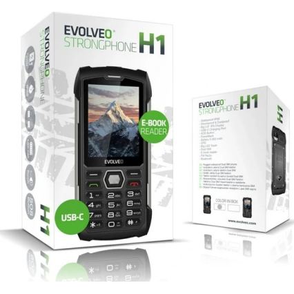 Evolveo - StrongPhone H1, wasserdichtes Dual-SIM-Telefon, schwarz - grau