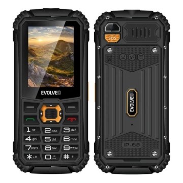 Evolveo - StrongPhone Q1, telefono Dual SIM impermeabile nero/arancione
