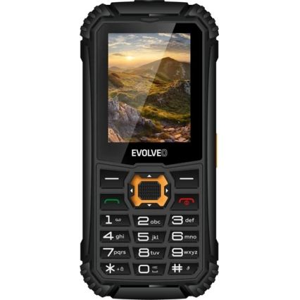Evolveo - StrongPhone Q1, telefono Dual SIM impermeabile, nero/arancione