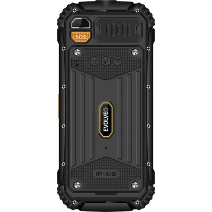 Evolveo - StrongPhone Q1, telefono Dual SIM impermeabile, nero/arancione