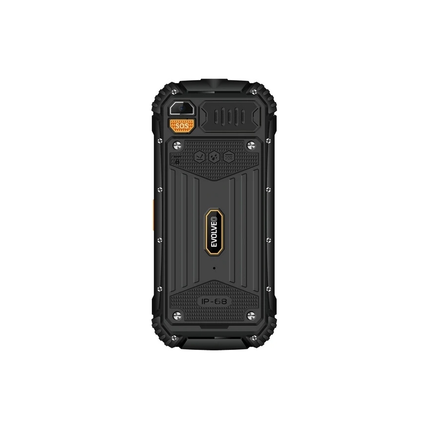 Evolveo - StrongPhone Q1, telefono Dual SIM impermeabile, nero/arancione