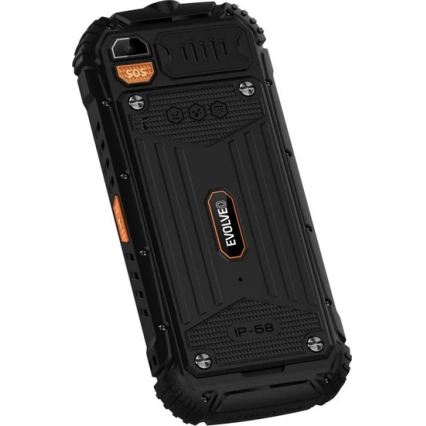 Evolveo - StrongPhone Q1, telefono Dual SIM impermeabile, nero/arancione