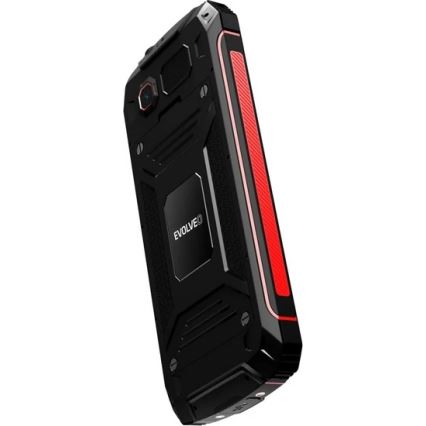Evolveo - StrongPhone W4, telefono Dual SIM impermeabile, nero-rosso