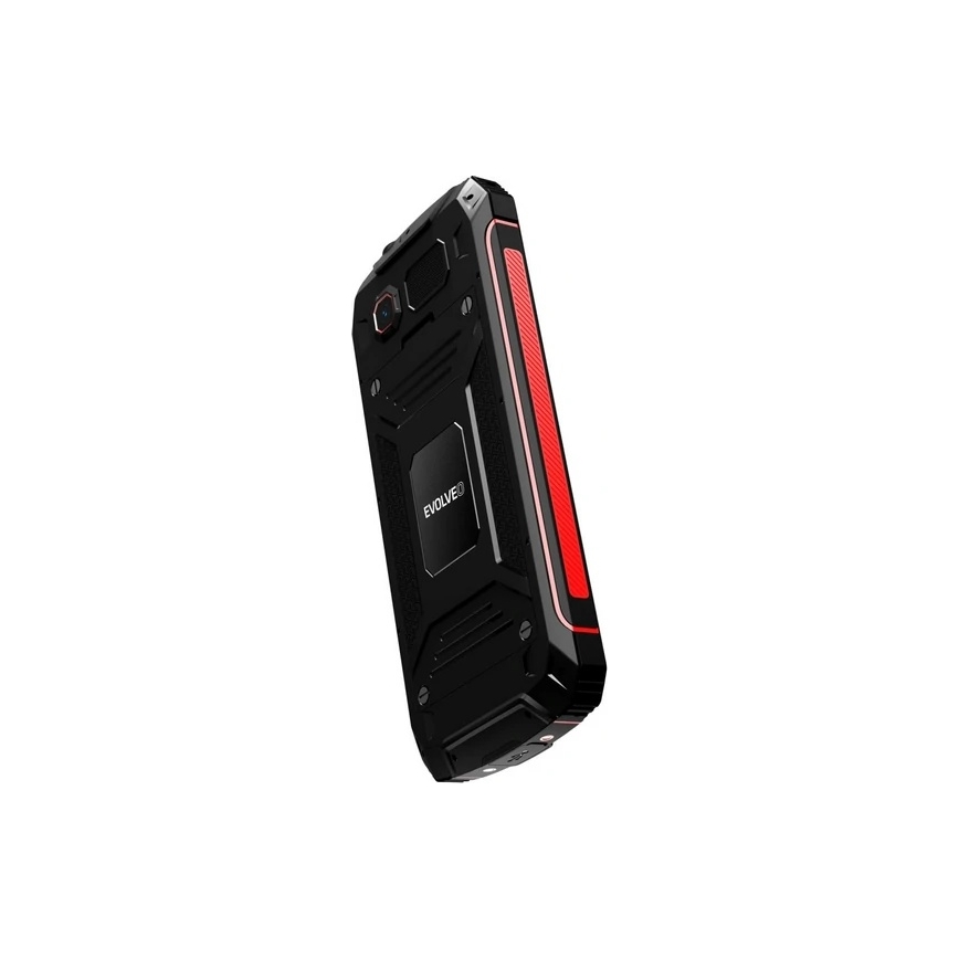 Evolveo - StrongPhone W4, telefono Dual SIM impermeabile, nero-rosso