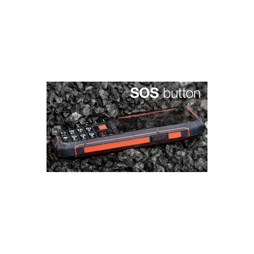 Evolveo - StrongPhone W4, wasserdichtes Dual-SIM-Handy schwarz/rot