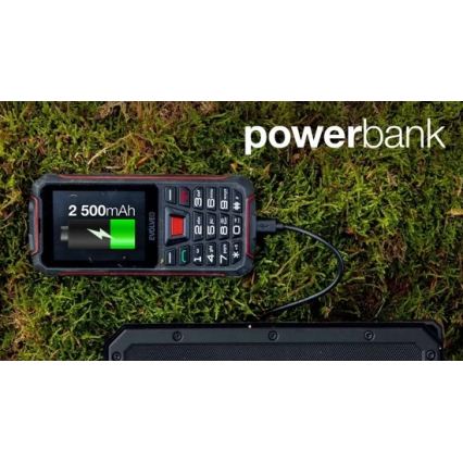 Evolveo - StrongPhone W4, wasserdichtes Dual-SIM-Handy schwarz/rot