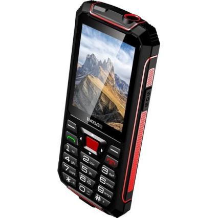 Evolveo - StrongPhone W4, wasserdichtes Dual-SIM-Telefon, schwarz - rot