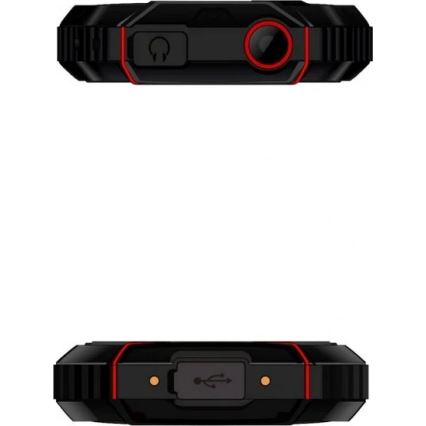 Evolveo - StrongPhone W4, wasserdichtes Dual-SIM-Telefon, schwarz - rot