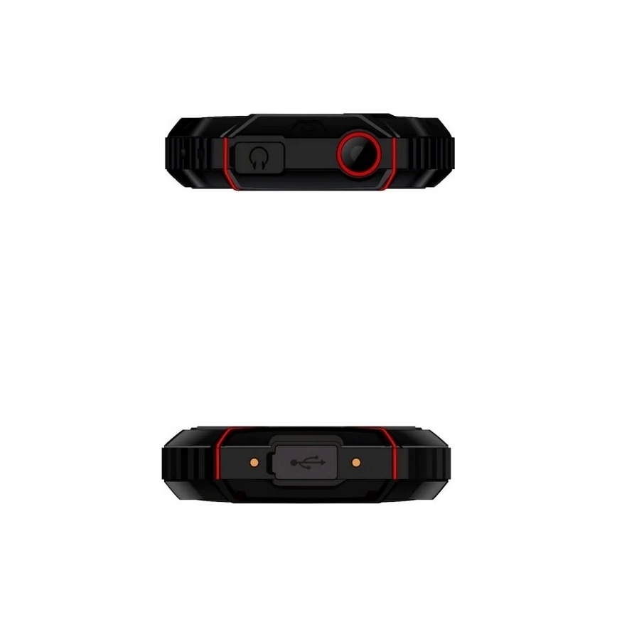 Evolveo - StrongPhone W4, wasserdichtes Dual-SIM-Telefon, schwarz - rot