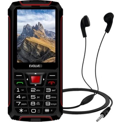 Evolveo - StrongPhone W4, wasserdichtes Dual-SIM-Telefon, schwarz - rot