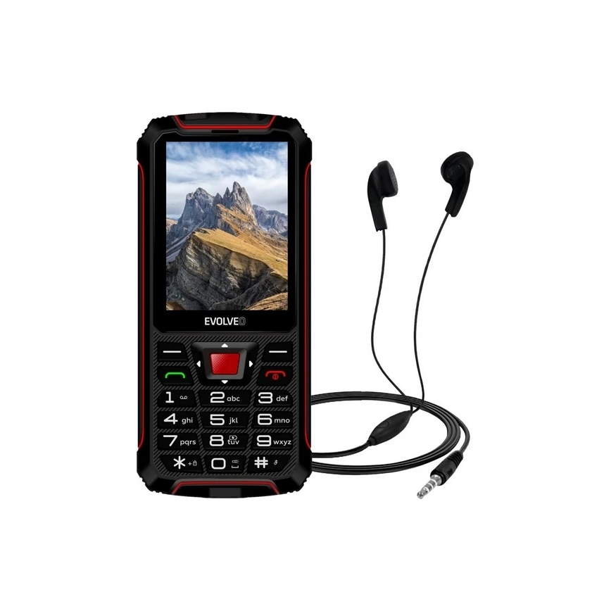 Evolveo - StrongPhone W4, wasserdichtes Dual-SIM-Telefon, schwarz - rot