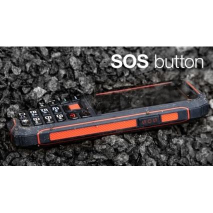 Evolveo - StrongPhone W4, wasserdichtes Dual-SIM-Telefon, schwarz - rot