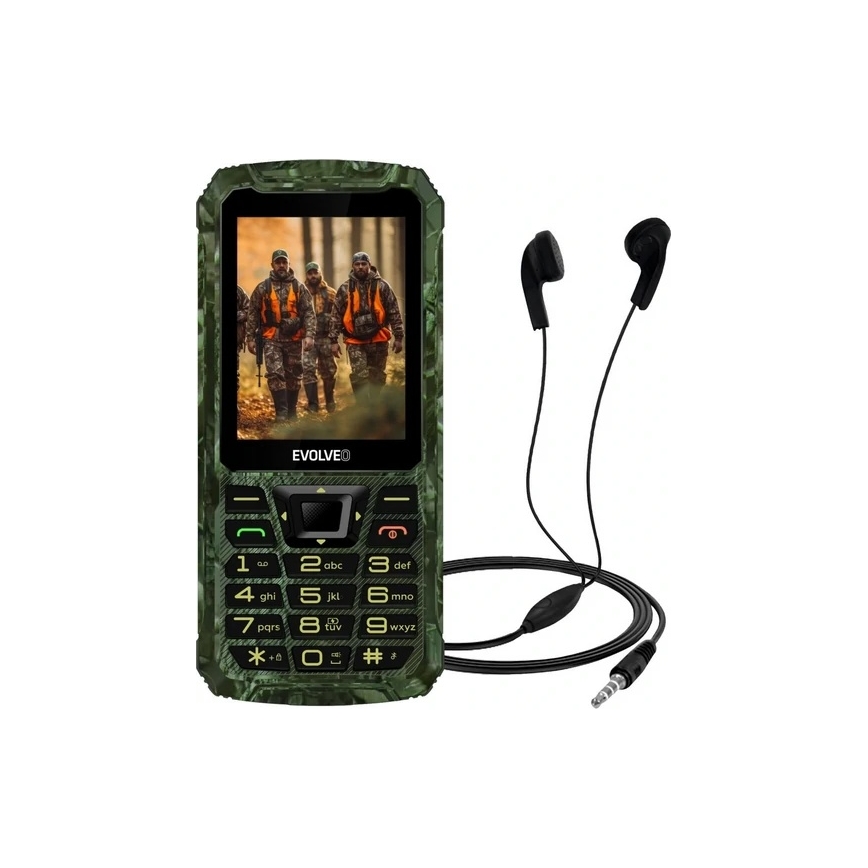 Evolveo - StrongPhone Z6, telefono Dual SIM impermeabile in mimetica da caccia