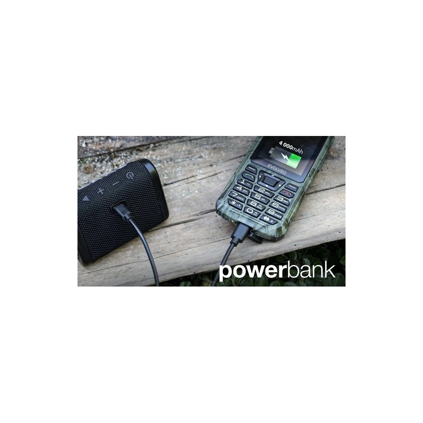 Evolveo - StrongPhone Z6, telefono Dual SIM impermeabile in mimetica da caccia