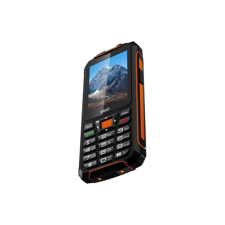 Evolveo - StrongPhone Z6, telefono Dual SIM impermeabile nero/arancione