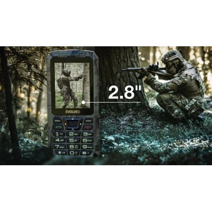 Evolveo - StrongPhone Z6, téléphone étanche à double SIM, camouflage de chasse