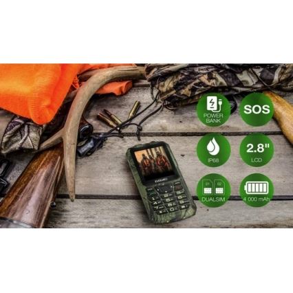 Evolveo - StrongPhone Z6, téléphone étanche double SIM, camouflage de chasse